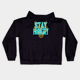 Stay Hungry Aqua Retro Kids Hoodie